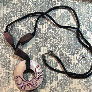 Purple and Black Pendant Necklace
